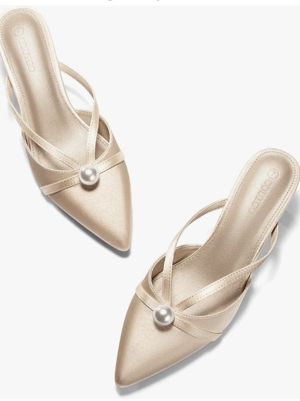 Coutgo Pearl Kitten Heeled Mules #1471